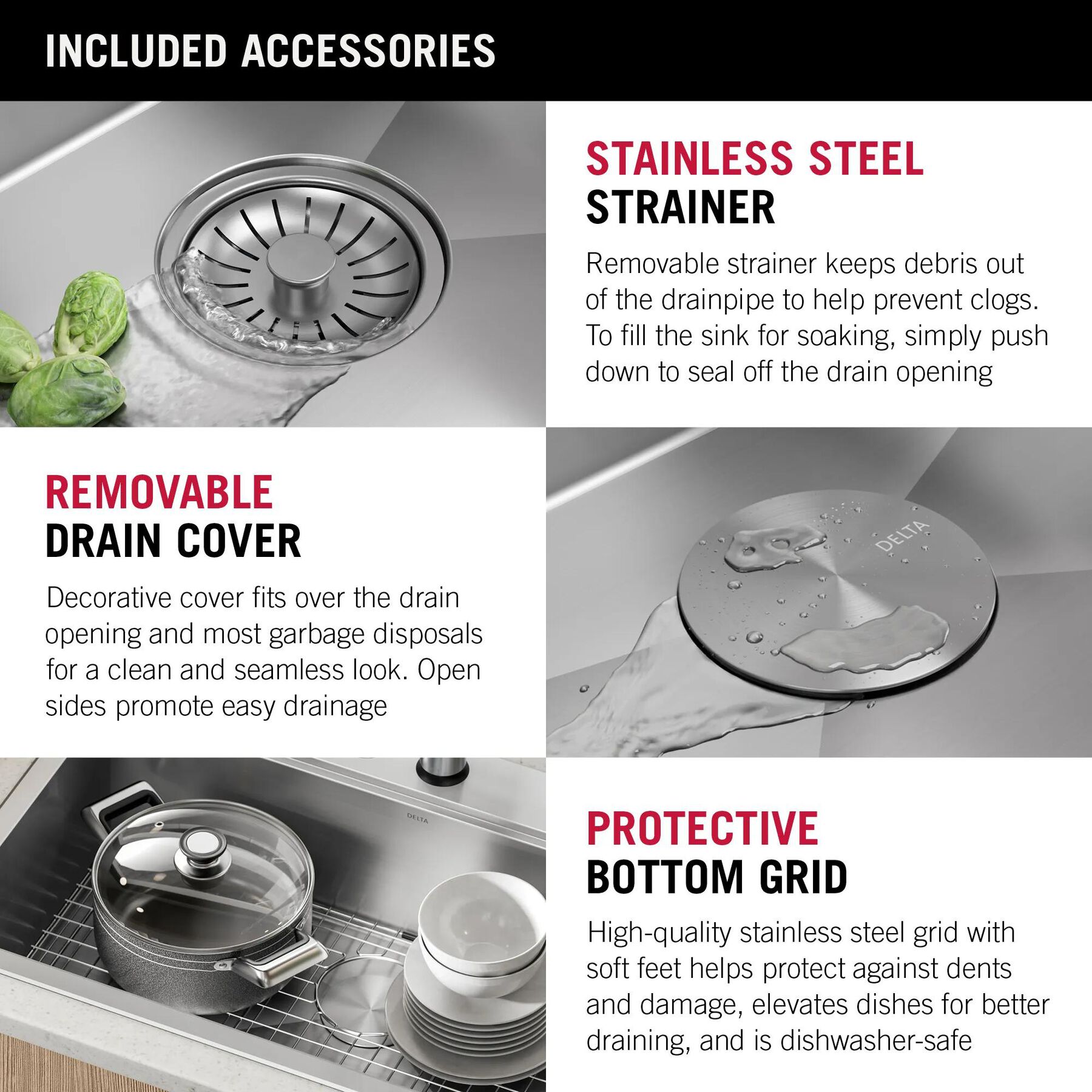 33&rdquo; Workstation Kitchen Sink&nbsp;Drop-In Top Mount&nbsp;16 Gauge&nbsp;Stainless Steel 50/50 Double Bowl with&nbsp;WorkFlow&trade; Ledge&nbsp;and Accessories